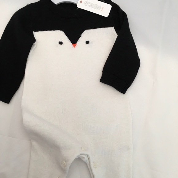 Gymboree NWT 0-3 Months Penguin Sweater Onesie - Picture 3 of 4